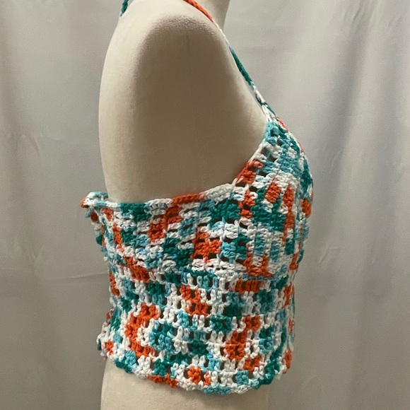 Colorful Crochet Halter Top - Picture 3 of 5